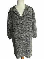 Bellfield Black & White Aztec Pattern Coat With Pockets Uk10 Vgc B29