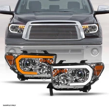 Switchback Sequential For 2007-2013 Tundra Chrome Projector Headlights+LED Tube