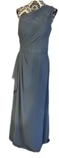 NWT Bill Levkoff One Shoulder Bridesmaid/Prom/Party Dress in Slate Blue  Sz 6