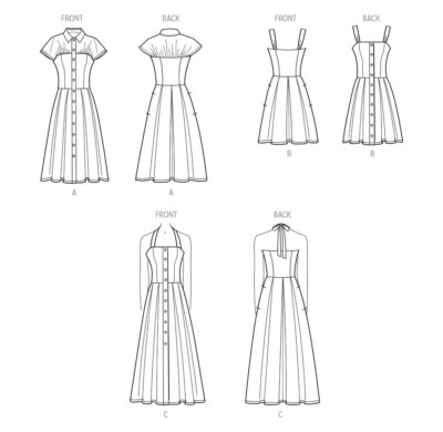 chinese dress ladies Open Back Halter Dress Beginner Sewing Pattern PDF – Rosys Patterns main image 0
