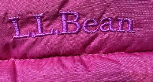 L.L. Bean Magenta Down Jacket Girls L 14-16 Fleece Lined Removable Hood Pockets - Picture 11 of 11