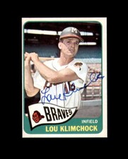 Lou Klimchock Hand Signed 1965 Topps Milwaukee Braves Autograph