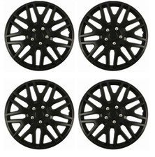 Wheel Trims 15" Hub Caps Plastic Covers Set of 4 Black Fits Peugeot