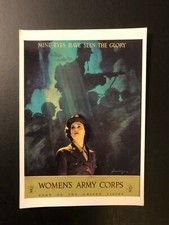 Old Vintage"WOMEN'S ARMY CORPS" Patriotic Postcard Made in USA