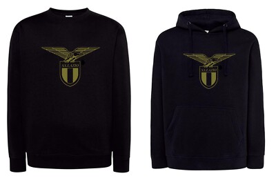 Adler Sweatshirt gold oder himmlisch Vintage schwarz mit Kapuze oder Rundhals Latium Fan