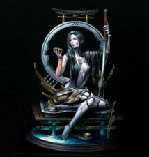 1/24 resin model kit Science fiction female robot Warrior Unassembled Unpainted