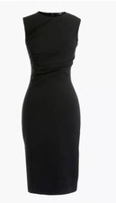 NWT JCREW $128 Ruched ponte sheath dress Sz2 K2197 In Black