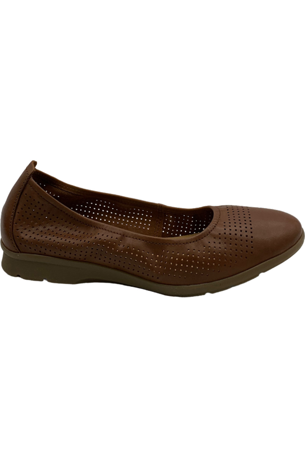 Туфли-лодочки из перфорированной кожи коллекции Clarks Jenette Ease Tan 6990₽