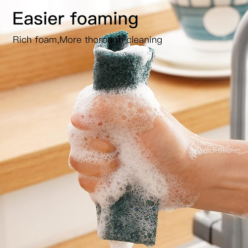Heavy Duty Scour Pads Sponge Dish Scrubber Non-Scratch Green Reusable Household - Picture 6 of 12