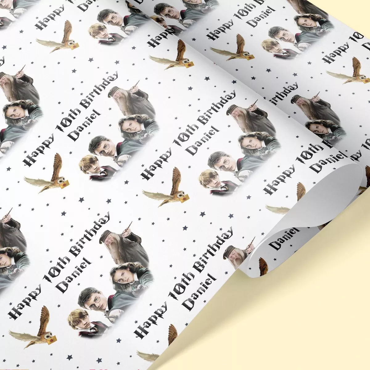 HARRY POTTER Personalised Wrapping Paper / Add Name / Add Age Birthday Gift  Wrap