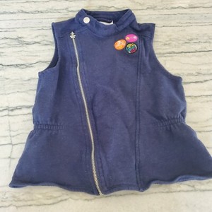 American Girl Kids Love to Layer Moto-Style Blue Vest Size L - Fits like 7/8