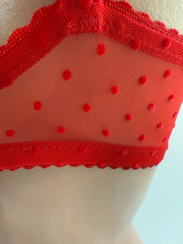 Victoria’s Secret Very Sexy Mesh Polka Dot Unlined Demi Bra Red 34D NWT - Picture 8 of 14