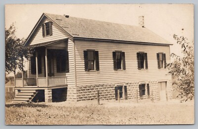#ad Residential House with Walk Out Basement c1910 RPPC Photo Postcard $4.95