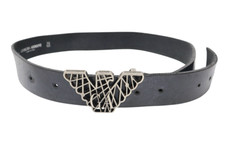 GIORGIO ARMANI Cintura Donna 50/125 Fibbia Logo Metallo Larghezza Classica Blu Navy