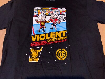 Violent Gentlemen Nintendo Bit Graphic Black Tshirt Men's 3XL