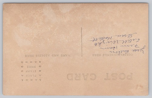 RPPC Paare im Korb mit Pfirsichen Requisite benannt Echtfoto um 1904-1918 Postkarte - Bild 2 von 2