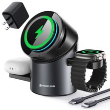 MAGIC JOHN 3-IN-1 Wireless Charging Station f...
