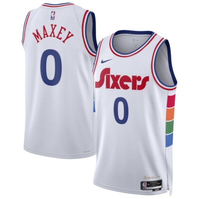 Philadelphia 76ers Tyrese Maxey #0 Nike White NBA Swingman Jersey