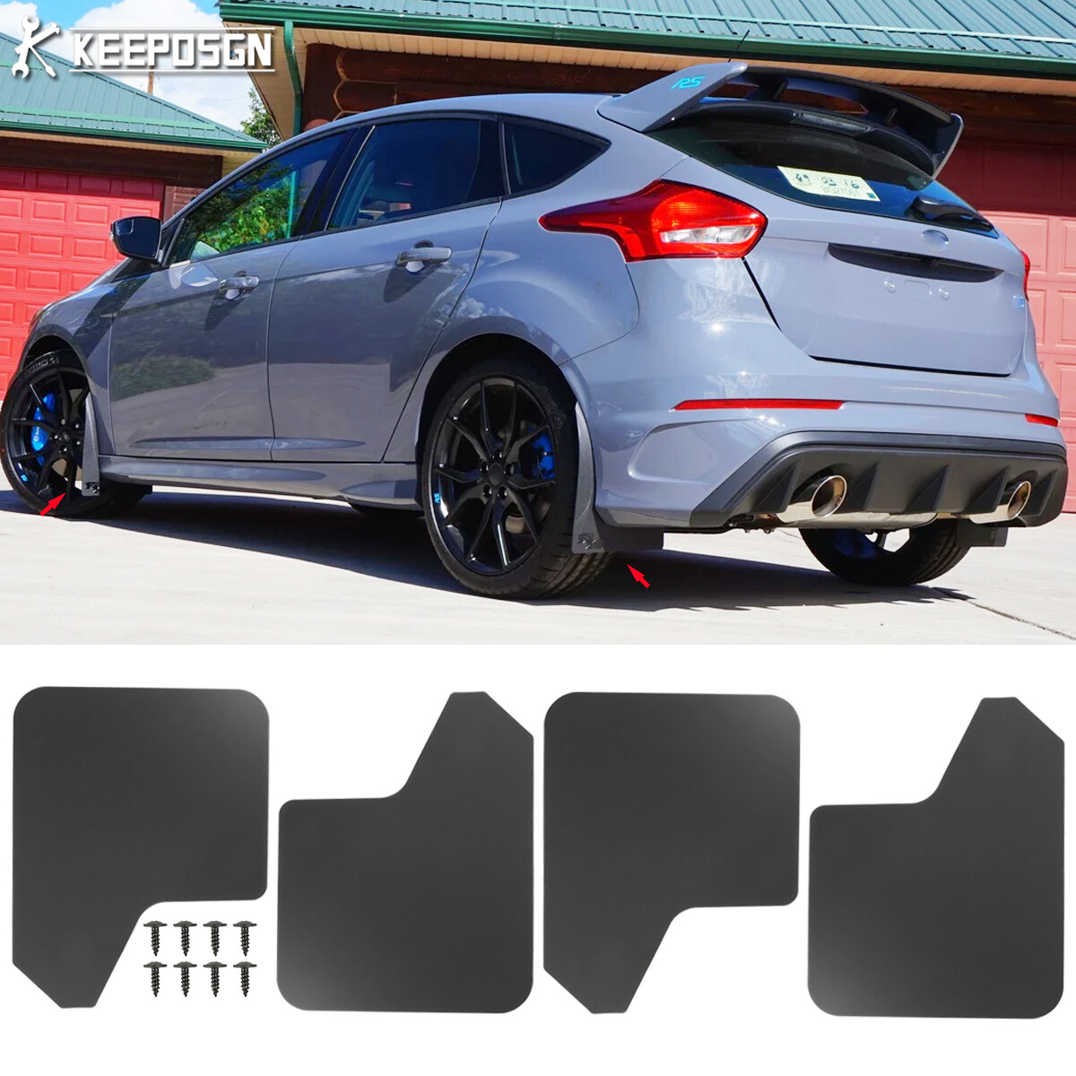 Auto Spatschermen Voor Ford Voor Focus ST RS SE LT XR5 Mk MK1 MK2 MK3 MK4 2 3 4 ST250 RS500 2022 Auto Spatlappen Spatlappen Splash Guards Spatborden Auto Spatlap(4Pcs-Black