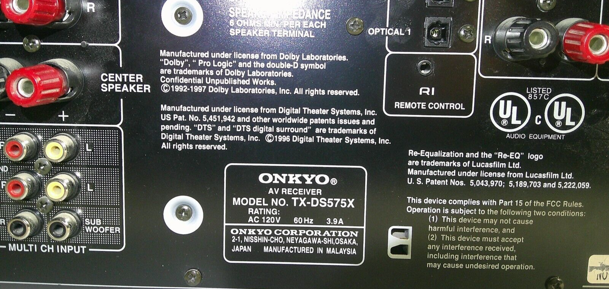 Onkyo TX-DS575 Multi Channel Input WRAT Audio Video Home Onkyo TX-DS575 Multi Channel Input WRAT Audio Video Home