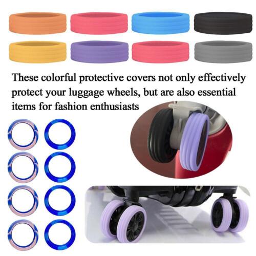 Luggage Wheels Protector Cover Colorful Silicone Silent Sleeve: Noise Z5V7 - Picture 1 of 46