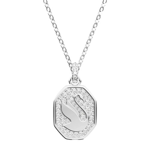 Swarovski Zirconia Stilla Pendant Round Cut, White, Rhodium