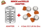 Battery Adapter for ROLLEI 35 LED, 35 A110, 35 TE, 35 SE + 4 A312(1,4V)