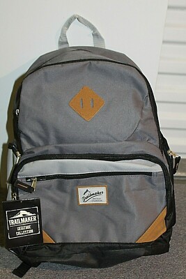 TRAILMAKER GRAU RUCKSACK Schule 16'' Teen Jungen Herren Wandern Daypack Büchertasche NEU