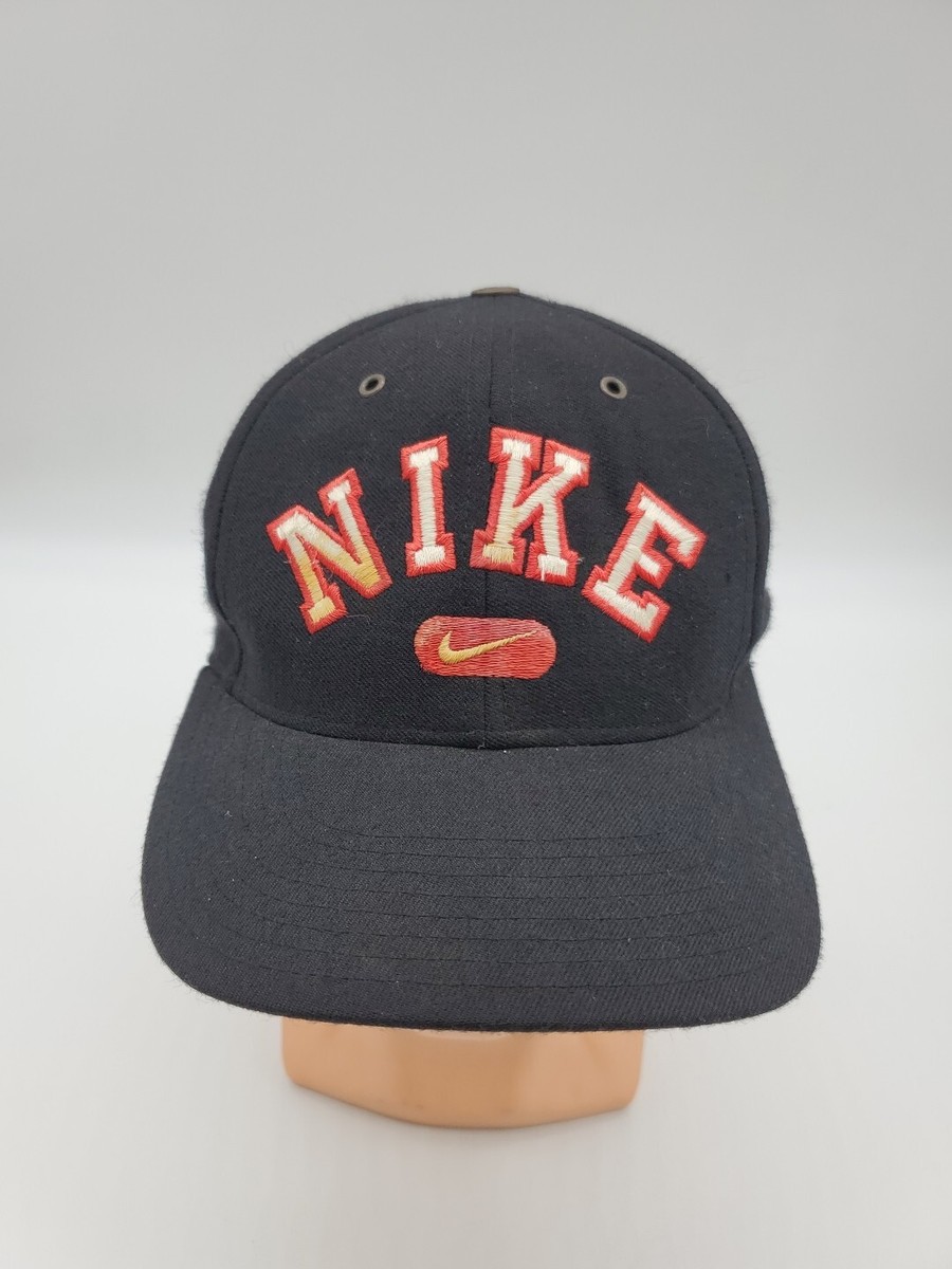 希少　NIKE bootleg vintage cap　刺繍ロゴ Vintage Nike Block Embroidered Logo Big Swoosh Snapback Hat Blue