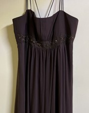 David's Bridal Long Formal Gown Size 22 Mocha Brown Sequins Strapless