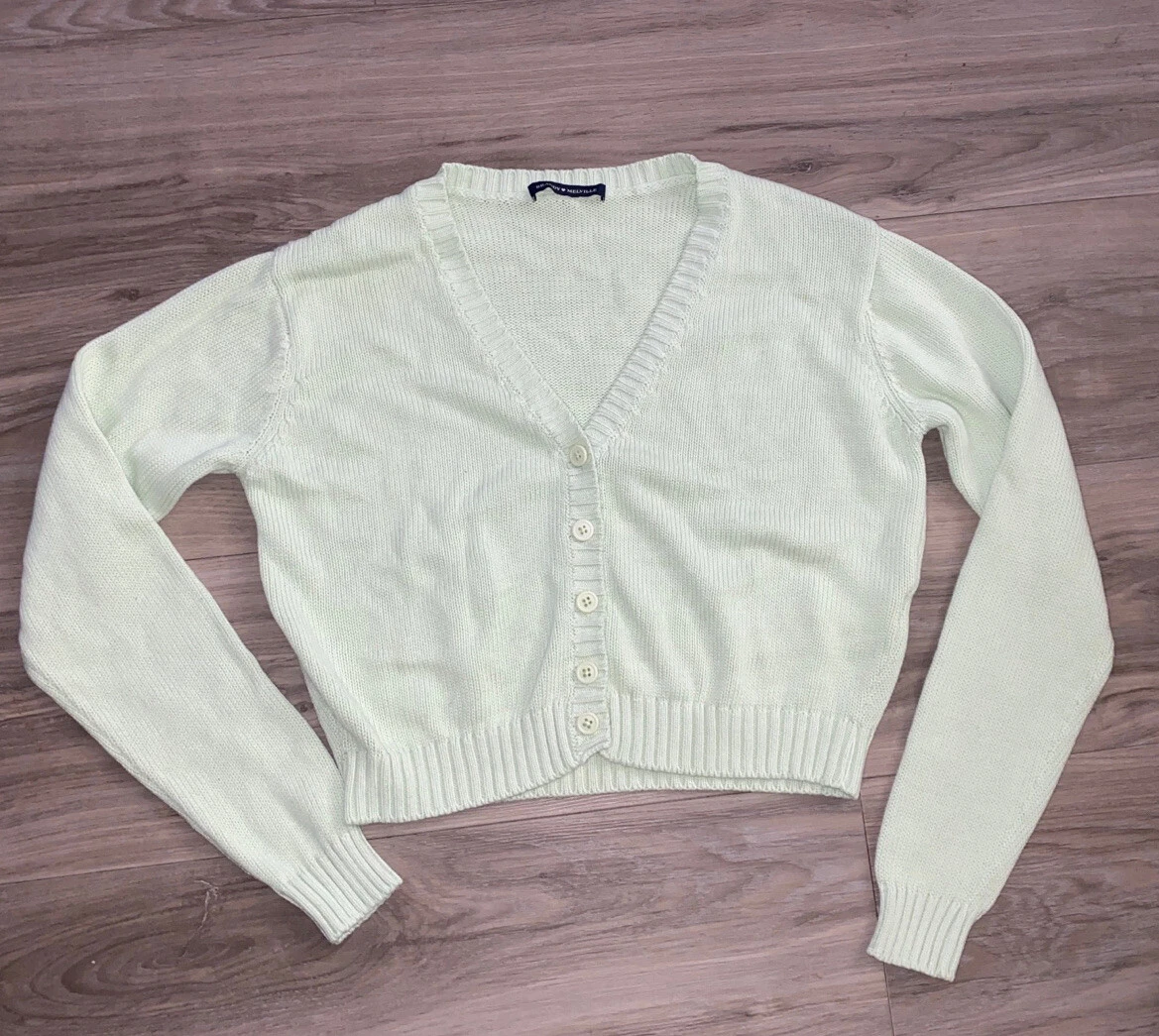Brandy Melville Billie Mint Green V Neck Button Cardigan Sweater