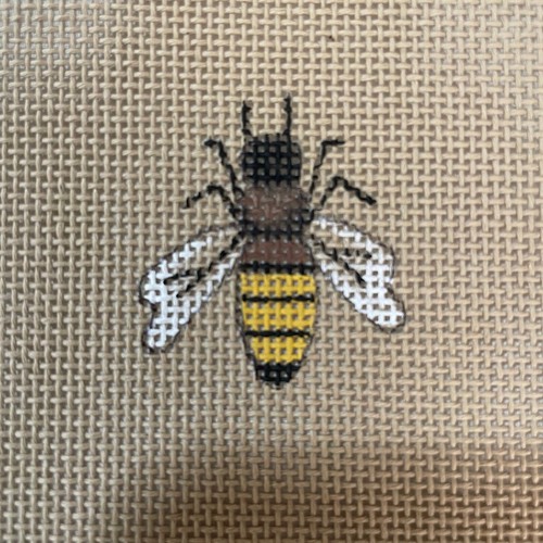 Honey Bee Hand Painted Needlepoint Canvas 1-1/2" x 1-1/2" B35
