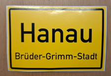 Aufkleber "Hanau - Brüder-Grimm-Stadt", 12 x 8 cm, 90er Jahre