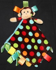 TAGGIES colorful monkey plush lovey blankie security blanket