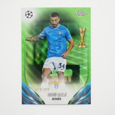 Mario Gila 2024 Topps Chrome Green Wave Rookie Card /399 SS Lazio #93. rookie card picture