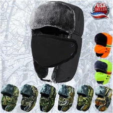 Winter Outdoor Trapper Hat Fur Thick Thermal Warm Russian Aviator Ski Cap Hats