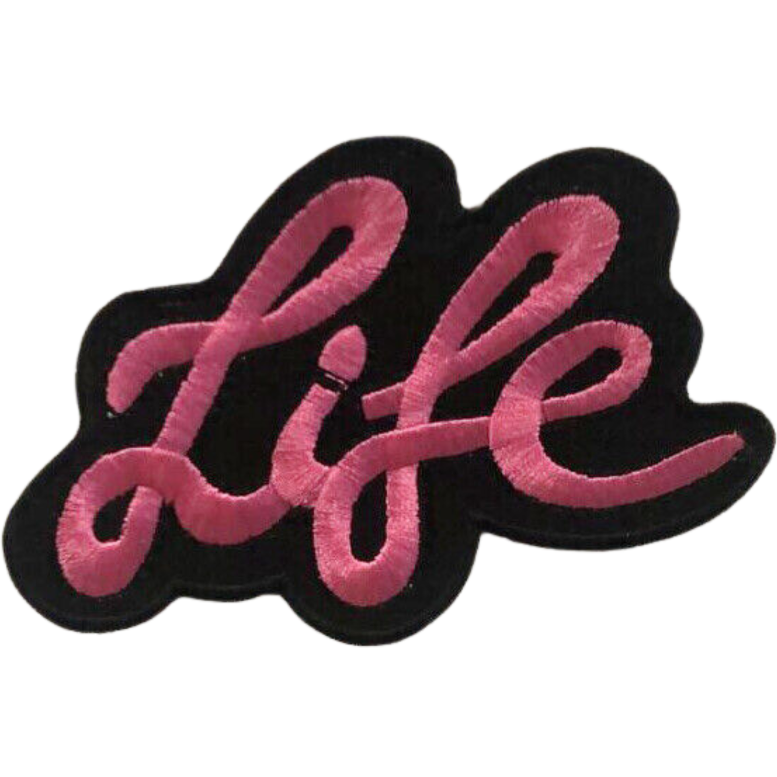 Pink Embroidered Iron-On Sew-On Badge Patch for Clothes Life Art Applique  