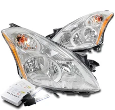 For 10 11 12 Altima Sedan Halogen Replacement Headlight Lamp Chrome w/6K HID Kit