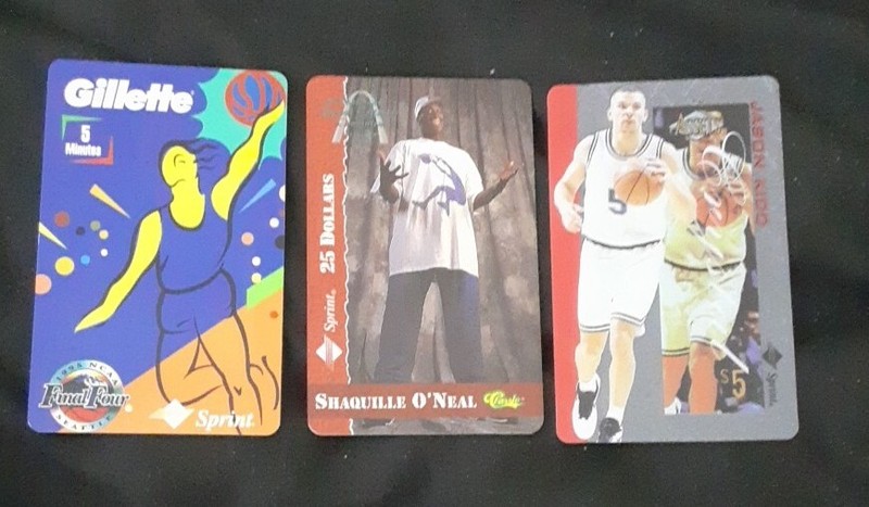 3 Sprint Phone Cards 1994/95 O'neal, Kidd, Final 4