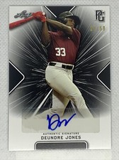 2021 LEAF PERFECT GAME DEUNDRE JONES BLACK PAPER AUTO # 27/50