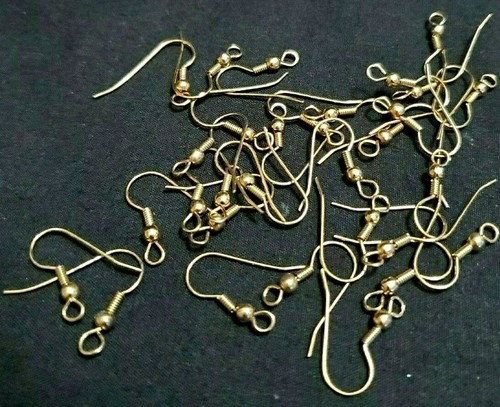 30 French Earring Wires Gold Tone Metal Jewelry Making Fish Hook 15 Pr Earrings - Picture 3 of 3