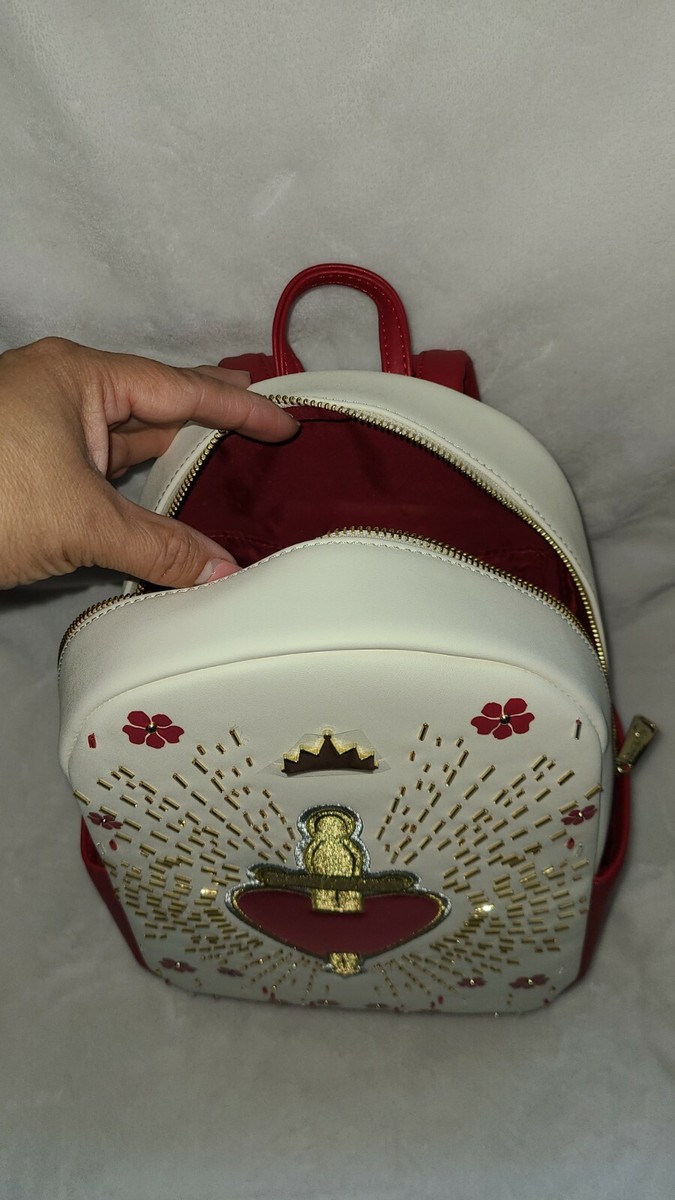 Loungefly White and Red Floral Heart Character Mini Backpack Loungefly Disney Minnie Mouse Floral Embroidered Mini  main image 2