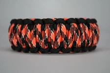 550 Paracord Survival Bracelet King Cobra Black/Orange/Orange Cam Made in the US