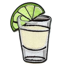 Tequila Shot With Lime Patch Hard Liquor Drink Embroidered Iron On