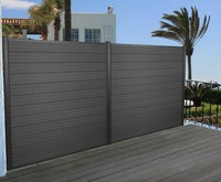 Wpc-Sichtschutz Sarthe, Zaun Sichtschutz, Alu-Pfosten 2Er Set, 3,75M Anthrazit