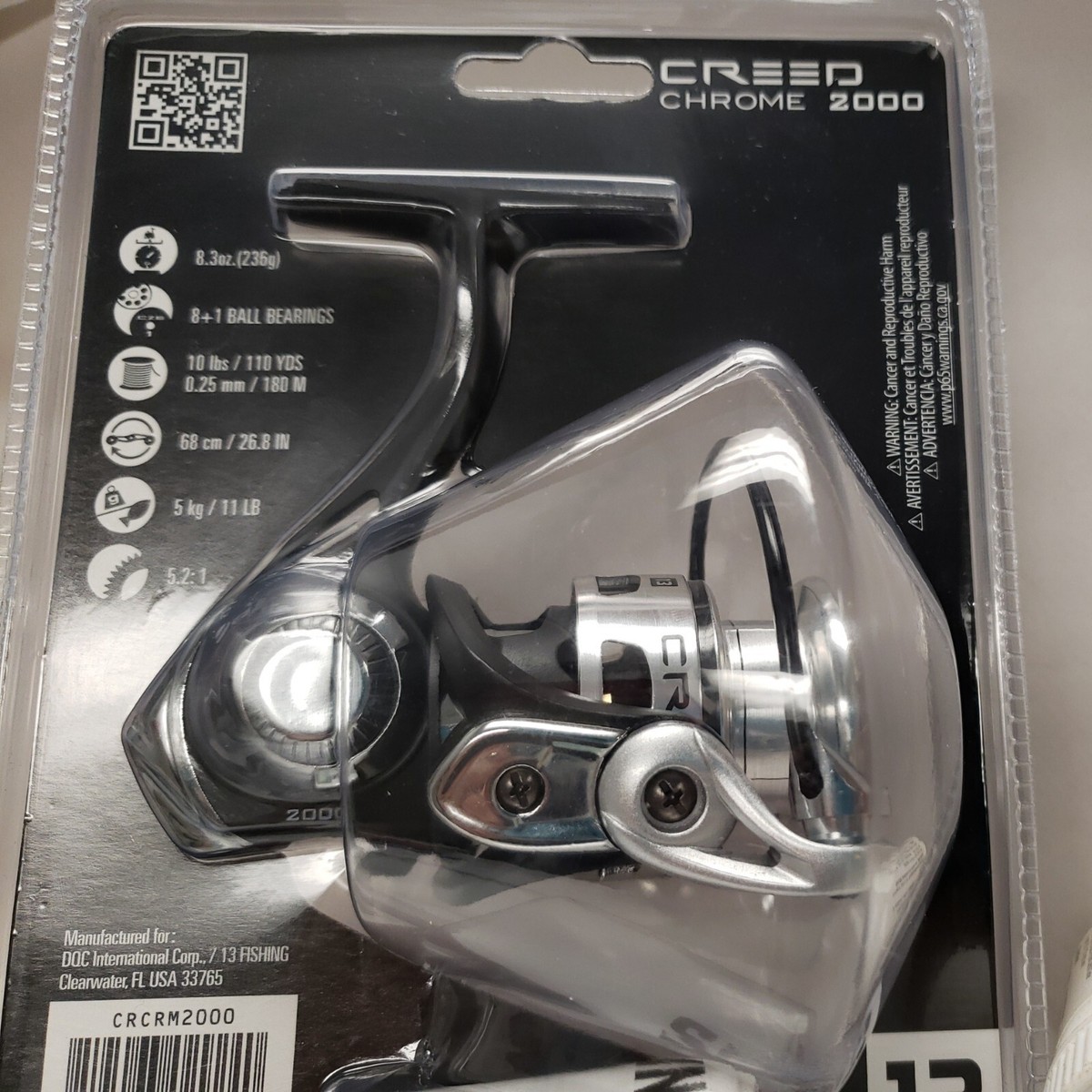 13 Fishing Creed Chrome 2000 Spinning Reel Lightweight 8.3 oz 8+1 Ball  Bearings | eBay