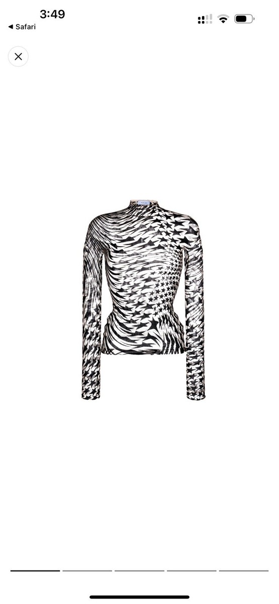 Mugler Star Mesh Flocked Long-sleeve Top Size 34 | eBay