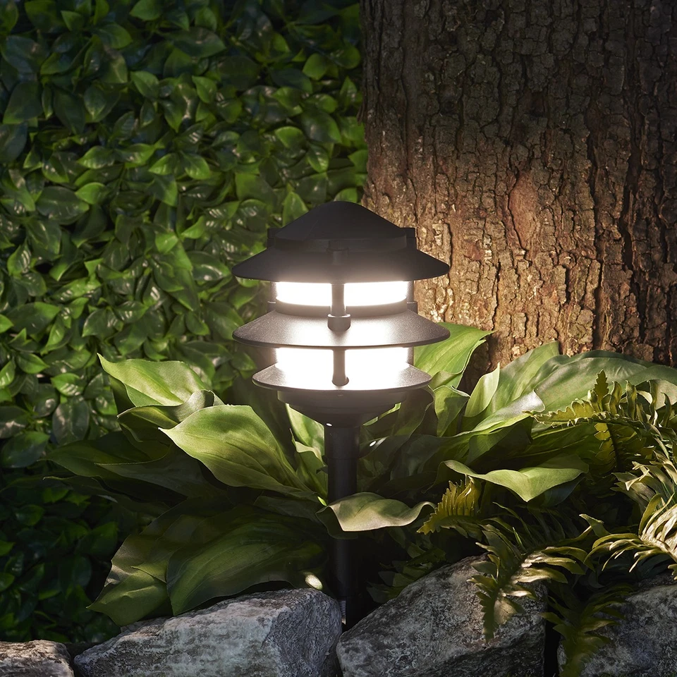 (Multi-Pack) 3-Tier Low Voltage Garden Path Lights Cast Aluminum 12V 1.3W Black - image 3 of 4