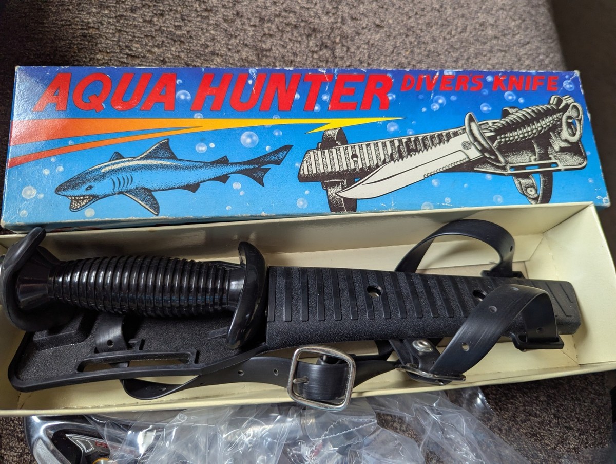 Vintage AQUA HUNTER DIVERS Knife United Stainless Steel Uc412 W