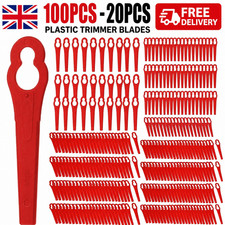 100Pcs Plastic Blade Set Cutter For Cordless Grass Trimmer Strimmer Replacement